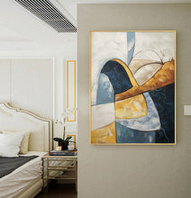 Load image into Gallery viewer, Green Gold Yellow Abstract Painting Living Room Wall Art Np060