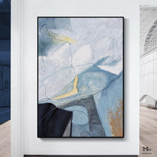 Load image into Gallery viewer, Grey And Blue Painting Modern Bright Wall Art For Living Room Ap117
