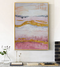 Load image into Gallery viewer, Pink Gold Painting Home Wall Decor Oversized Canvas Paintings Op077