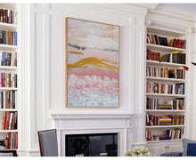Load image into Gallery viewer, Gold Pink Abstract Painting  Large Wall Decor Op078