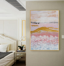 Load image into Gallery viewer, Gold Pink Abstract Painting  Large Wall Decor Op078