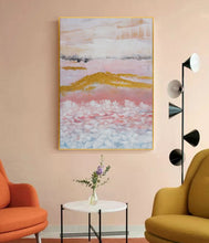 Load image into Gallery viewer, Gold Pink Abstract Painting  Large Wall Decor Op078