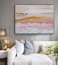 Load image into Gallery viewer, Beige Pink Gold Painting Big Painting for Living Room Op014