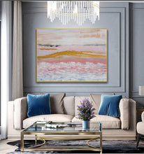 Load image into Gallery viewer, Beige Pink Gold Painting Big Painting for Living Room Op014