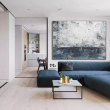 Load image into Gallery viewer, Navy Blue Abstract Painting Original Minimalist Art Ap123