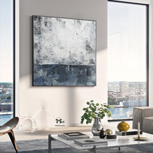 Load image into Gallery viewer, Navy Blue Abstract Painting Original Minimalist Art Ap123