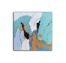 Load image into Gallery viewer, Blue White Gold Abstract Art Painting Modern Office Art
