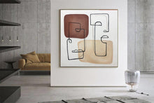 Load image into Gallery viewer, Beige Paintings On Canvas Contemporary Art Nursery Wall Decor Kp035