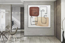 Load image into Gallery viewer, Beige Paintings On Canvas Contemporary Art Nursery Wall Decor Kp035