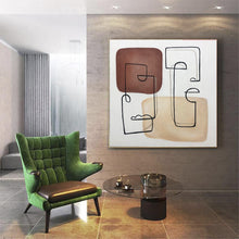 Load image into Gallery viewer, Beige Paintings On Canvas Contemporary Art Nursery Wall Decor Kp035