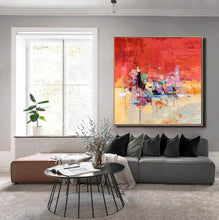 Load image into Gallery viewer, Red Abstract Painting on Canvas Colorful Abstract Painting NP053
