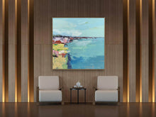 Load image into Gallery viewer, Blue Yellow Landscape Textured Wall Art Original Painting on Canvas Np085