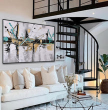 Load image into Gallery viewer, Black and Grey Wall Art Gold Painting Modern Wall Painting Ap105