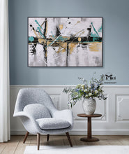 Load image into Gallery viewer, Black and Grey Wall Art Gold Painting Modern Wall Painting Ap105