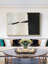 Load image into Gallery viewer, Black and White Abstract Painting Rich Textured Wall Art on Canvas Yp007