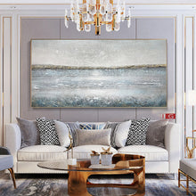 Load image into Gallery viewer, Large Abstract Painting Grey Seascape Painting Beach Painting Qp050