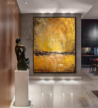 Load image into Gallery viewer, Large Canvas Abstract Art Gold Painting Landscape Contemporary Art Gp066