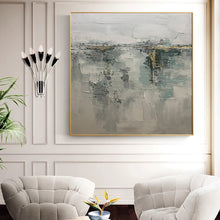 Load image into Gallery viewer, Grey Gold Abstract Painting original Modern Painting Op081