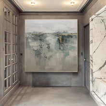 Load image into Gallery viewer, Grey Gold Abstract Painting original Modern Painting Op081