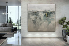 Load image into Gallery viewer, Grey Gold Abstract Painting original Modern Painting Op081