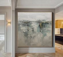 Load image into Gallery viewer, Grey Gold Abstract Painting original Modern Painting Op081