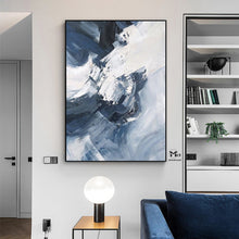 Load image into Gallery viewer, Large Navy Blue Abstract Painting 3D Texture Canvas Abstract Painting Kp009