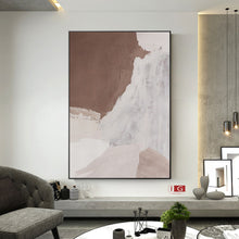 Load image into Gallery viewer, Brown Minimalist Painting 3D Brown Beige Abstract Painting Qp044