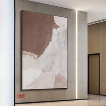 Load image into Gallery viewer, Brown Minimalist Painting 3D Brown Beige Abstract Painting Qp044