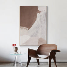 Load image into Gallery viewer, Brown Minimalist Painting 3D Brown Beige Abstract Painting Qp044