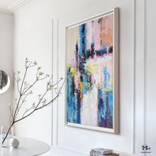 Load image into Gallery viewer, Colorful Abstract Painting Pink And Blue Canvas Painting Ap114