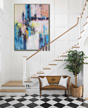 Load image into Gallery viewer, Colorful Abstract Painting Pink And Blue Canvas Painting Ap114