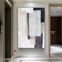 Load image into Gallery viewer, Beige Minimalist Abstract Painting Beige and White Minimalist Art Qp054