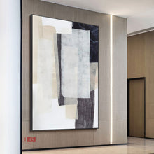 Load image into Gallery viewer, Beige Minimalist Abstract Painting Beige and White Minimalist Art Qp054