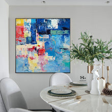 Load image into Gallery viewer, Colorful Abstract Painting Blue Painting Texture Art Kp001