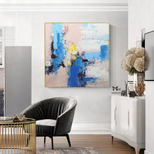 Load image into Gallery viewer, Colorful Painting Pink and Blue Painting Bright Color Textured Acrylic Painting Kp015