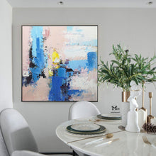 Load image into Gallery viewer, Colorful Painting Pink and Blue Painting Bright Color Textured Acrylic Painting Kp015