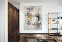 Load image into Gallery viewer, Grey Gold Abstract Painting Extra Large Wall Art For Living Room Np017