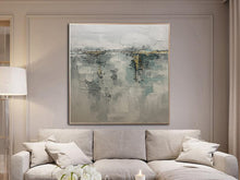 Load image into Gallery viewer, Grey Gold Abstract Painting original Modern Painting Op081