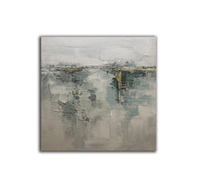 Load image into Gallery viewer, Grey Gold Abstract Painting original Modern Painting Op081