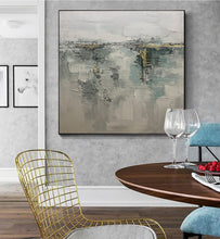 Load image into Gallery viewer, Grey Gold Abstract Painting original Modern Painting Op081
