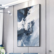 Load image into Gallery viewer, Large Navy Blue Abstract Painting 3D Texture Canvas Abstract Painting Kp009