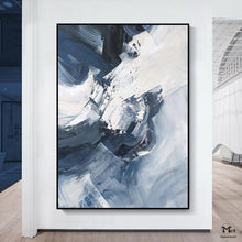 Load image into Gallery viewer, Large Navy Blue Abstract Painting 3D Texture Canvas Abstract Painting Kp009