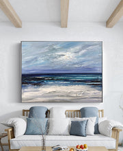 Load image into Gallery viewer, Large Blue Sea Abstract Art Dark Blue Ocean Abstract Painting Np048