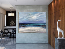 Load image into Gallery viewer, Large Blue Sea Abstract Art Dark Blue Ocean Abstract Painting Np048