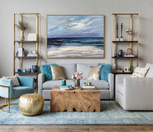 Load image into Gallery viewer, Large Blue Sea Abstract Art Dark Blue Ocean Abstract Painting Np048