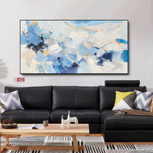 Load image into Gallery viewer, Blue And White Texture Painting Original Abstract Painting Qp056