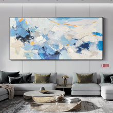 Load image into Gallery viewer, Blue And White Texture Painting Original Abstract Painting Qp056