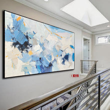 Load image into Gallery viewer, Blue And White Texture Painting Original Abstract Painting Qp056