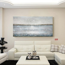 Load image into Gallery viewer, Large Abstract Painting Grey Seascape Painting Beach Painting Qp050