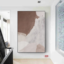 Load image into Gallery viewer, Brown Minimalist Painting 3D Brown Beige Abstract Painting Qp044